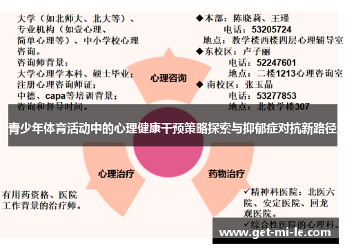 青少年体育活动中的心理健康干预策略探索与抑郁症对抗新路径